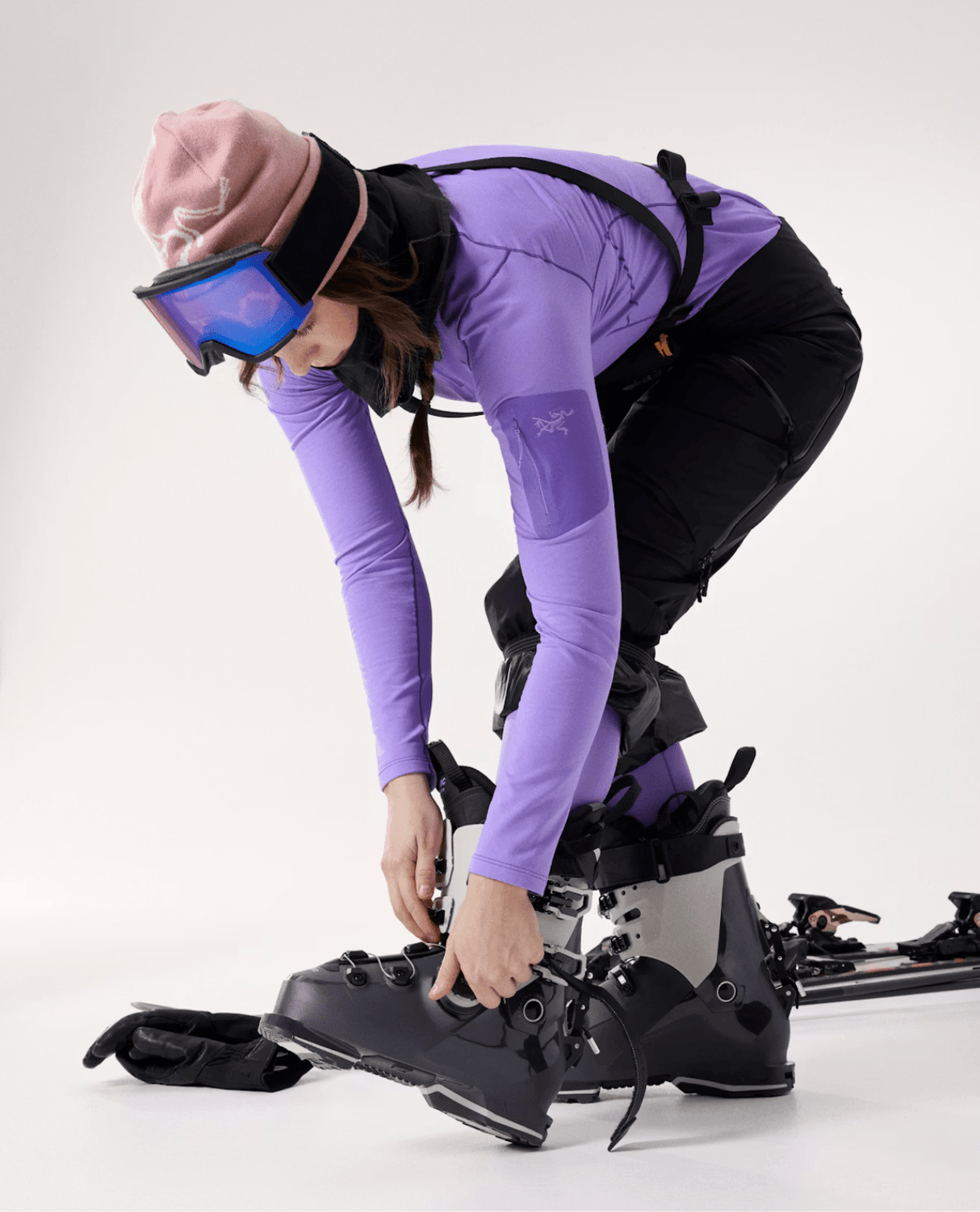 Arc'teryx Women Rho Zip Neck - Aster / Lt Iola - Underställ - Alpingaraget