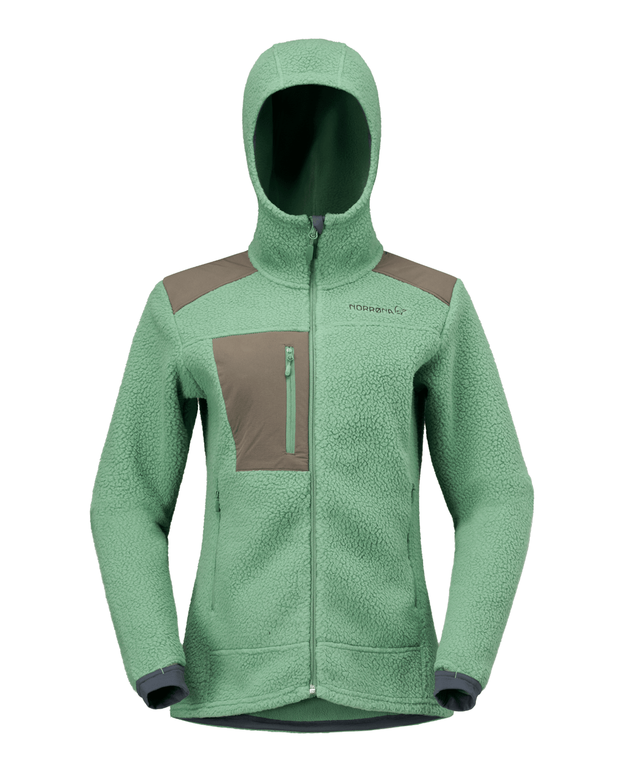 Norröna Women trollveggen warm3 Zip Hood - Dark Ivy - Mellanlager - Alpingaraget