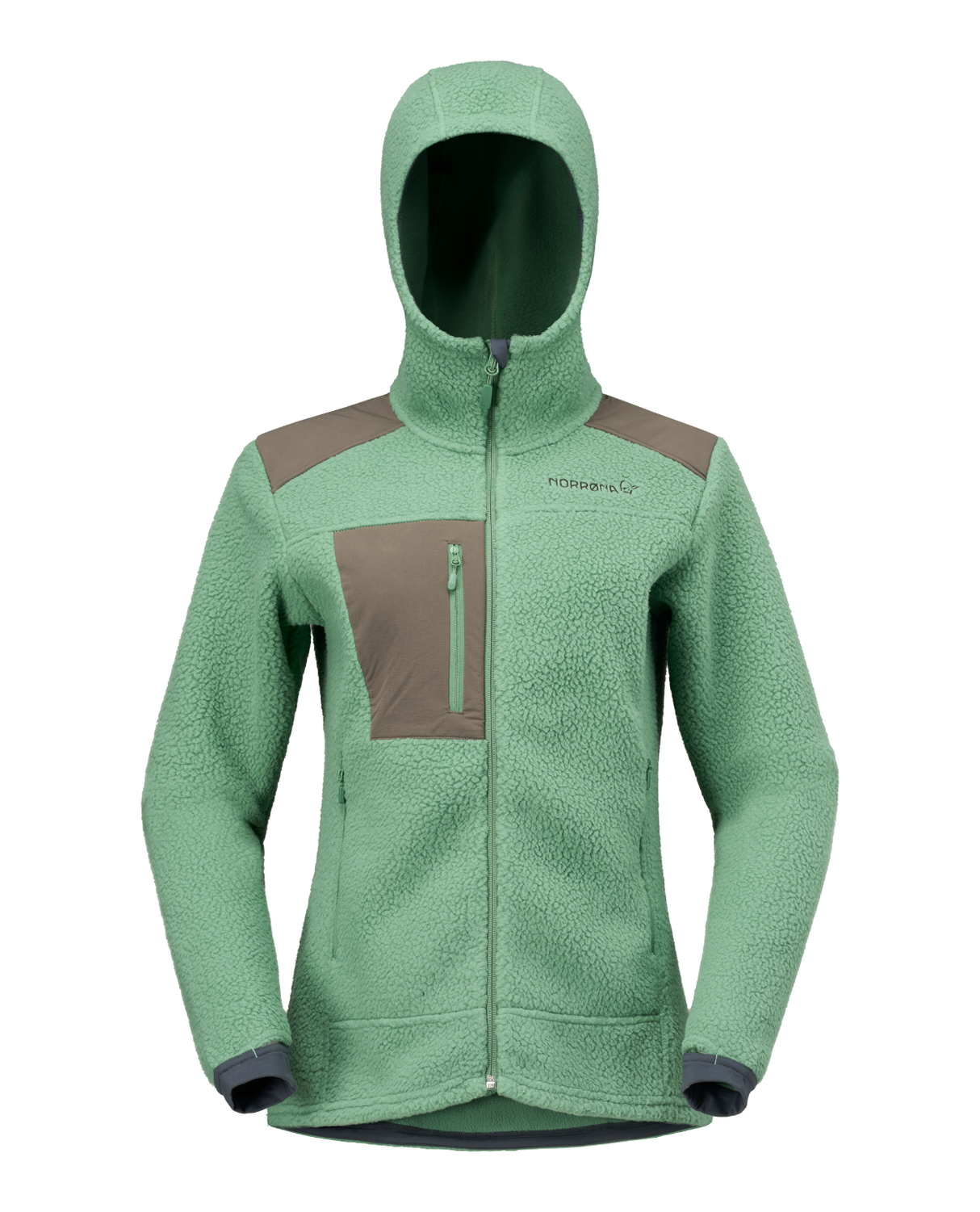 Norröna Women trollveggen warm3 Zip Hood - Dark Ivy - Alpingaraget