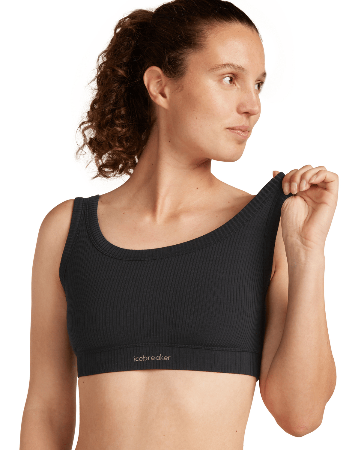 Icebreaker Women's Merino Blend Rib Lotus Bra - Black - UnderklÀder - Alpingaraget