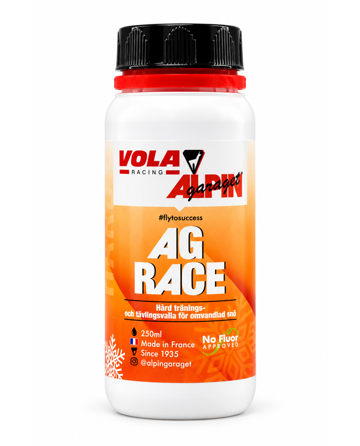 Vola x Alpingaraget Racing Hard Flytande 250ml flaska med flytande glidvalla.