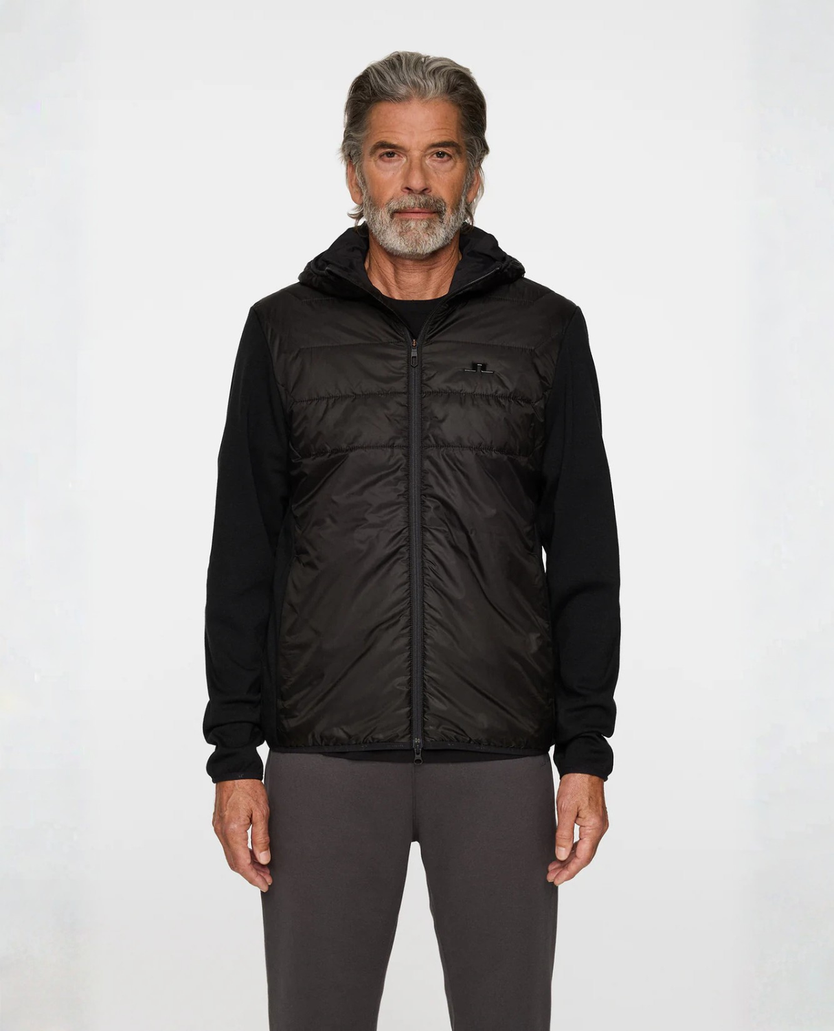 J.Lindeberg Men Gregory Hybrid Hood - Black - Alpingaraget
