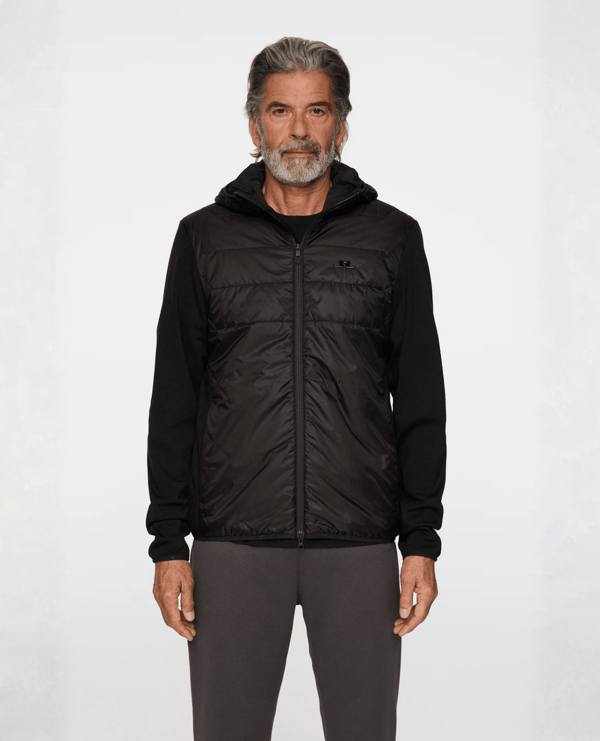 J.Lindeberg Men Gregory Hybrid Hood - Black - Mellanlager - Alpingaraget