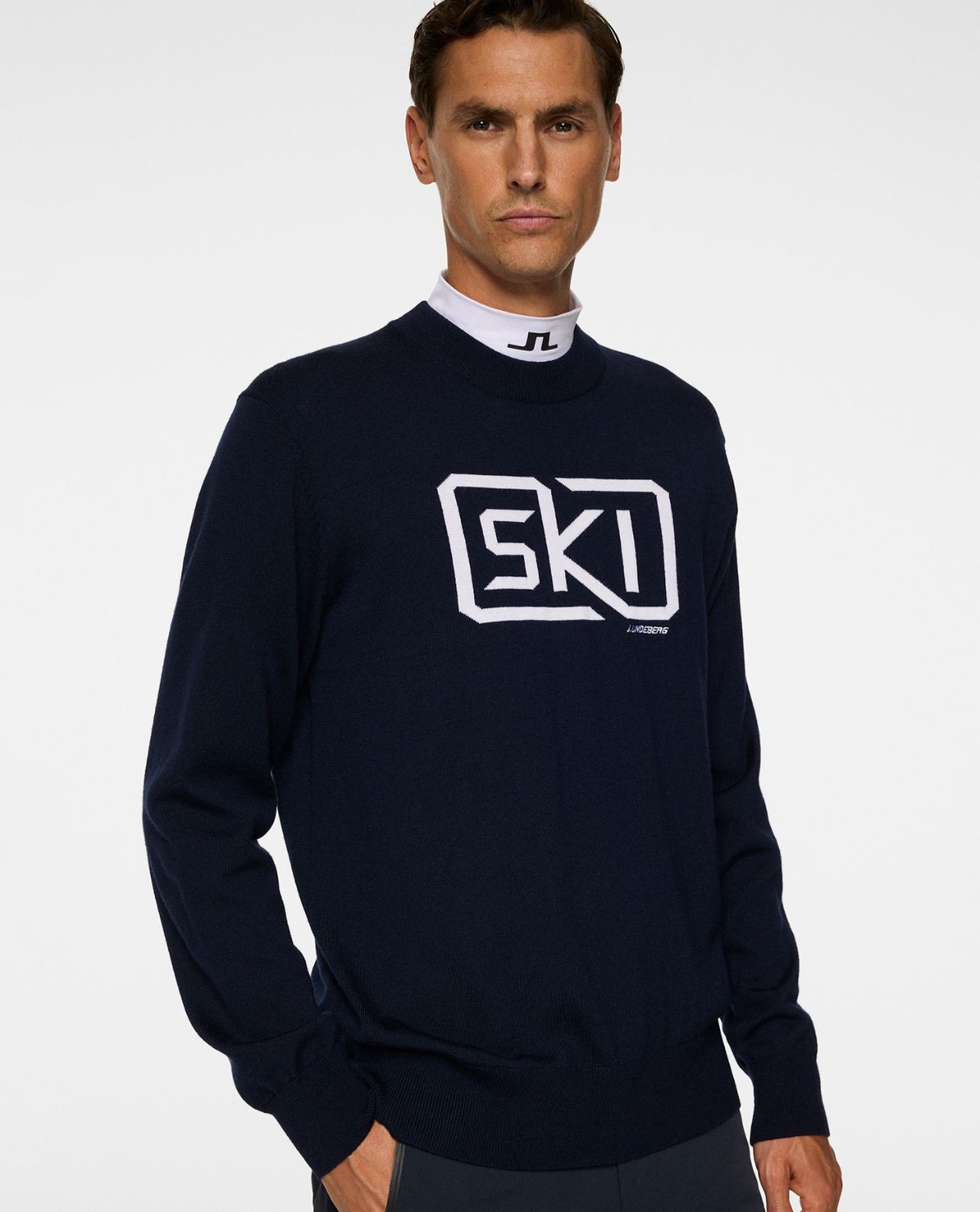 J.Lindeberg Men William Knitted Sweater - JL Navy - Alpingaraget