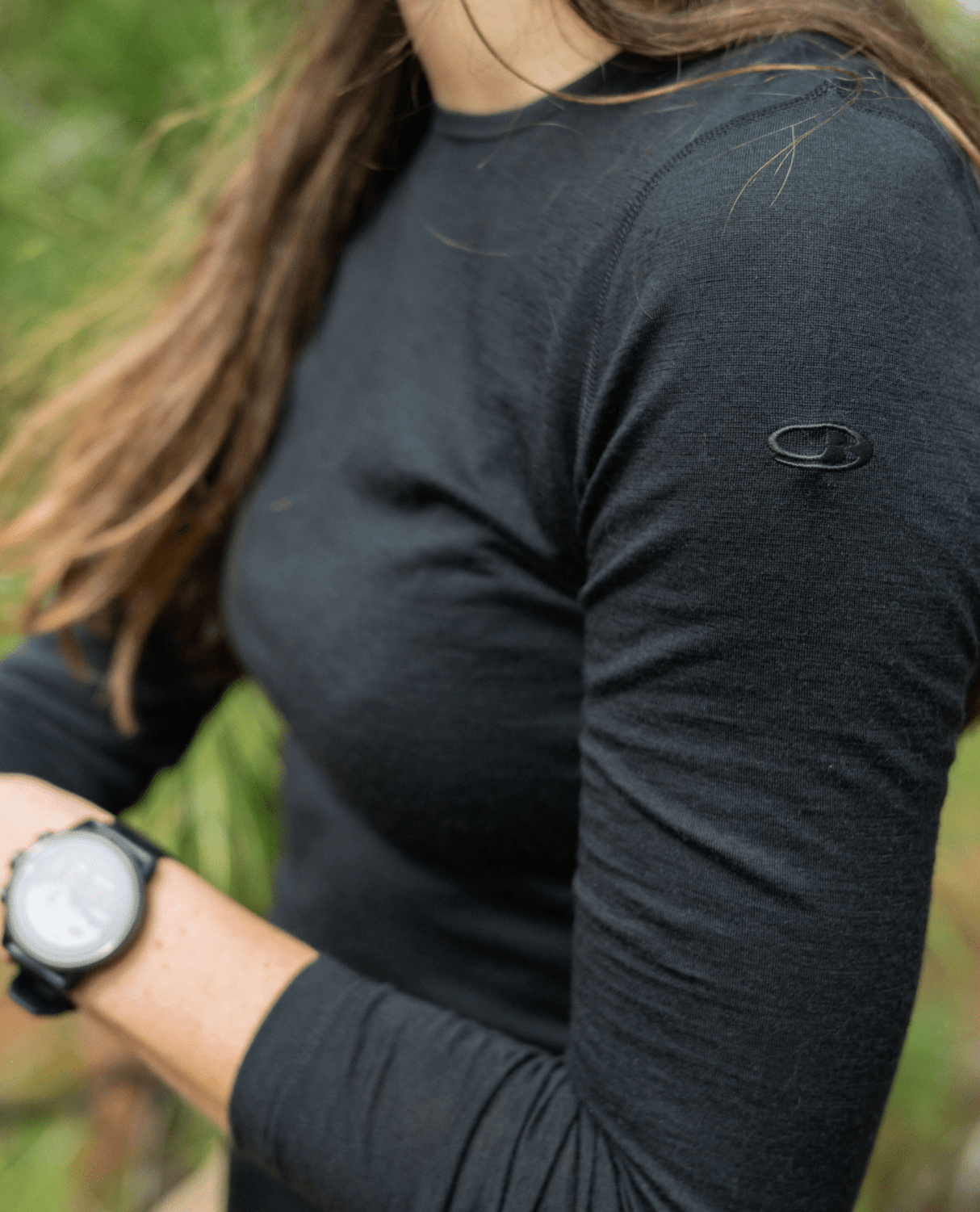 Icebreaker Women 200 Oasis Long Sleeve Crewe - Black - Underställ - Alpingaraget