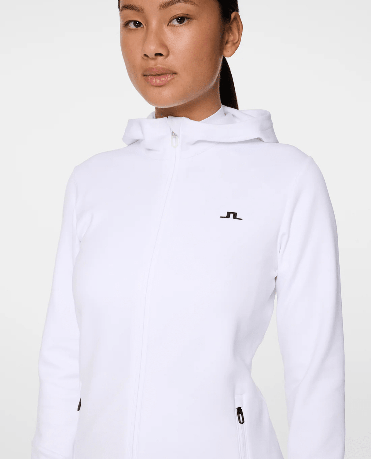 J.Lindeberg Women Aerialle Zip Hood - White - Mellanlager - Alpingaraget