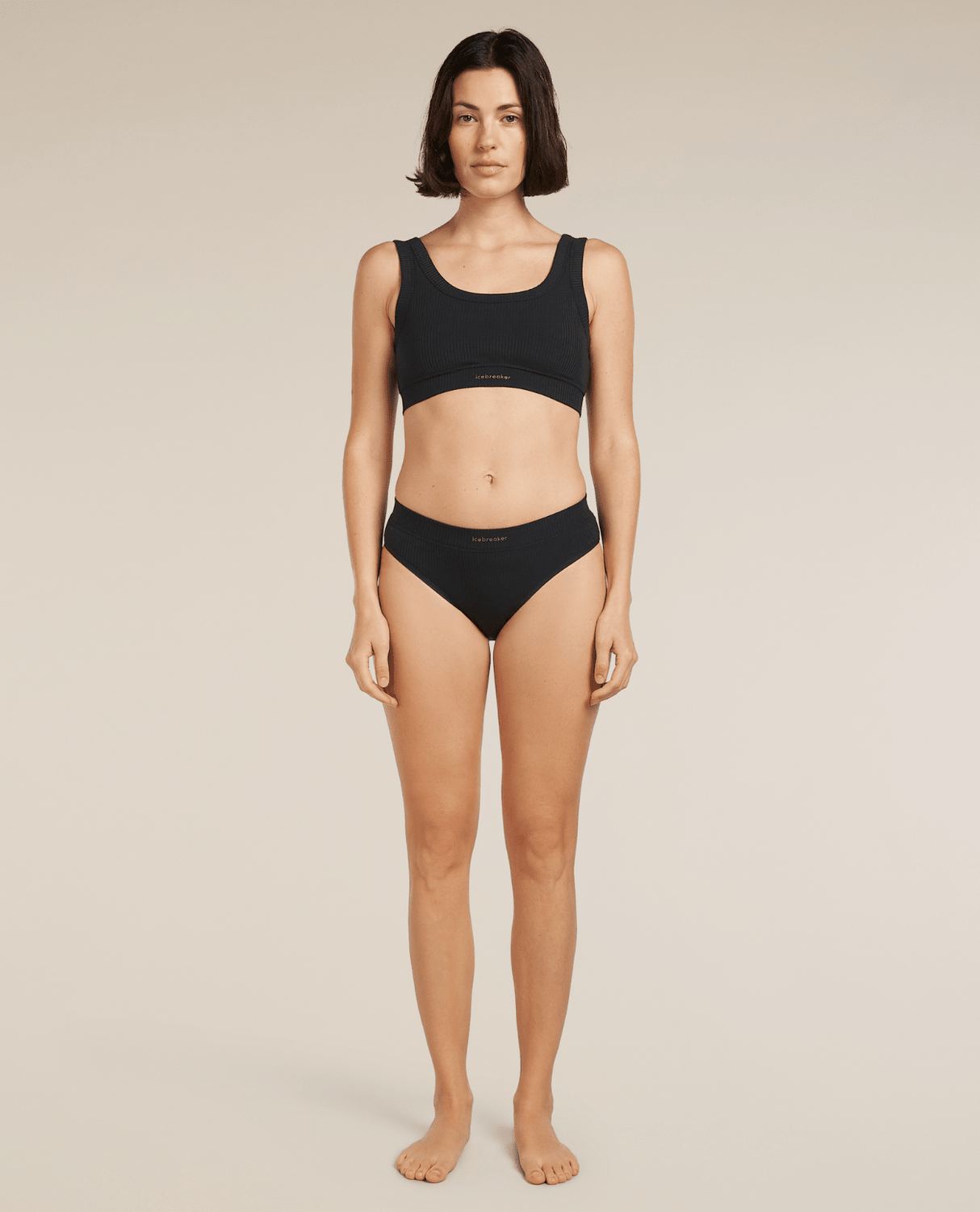 Icebreaker Women's Merino Blend Rib Lotus Hipster - Black - Underkläder - Alpingaraget