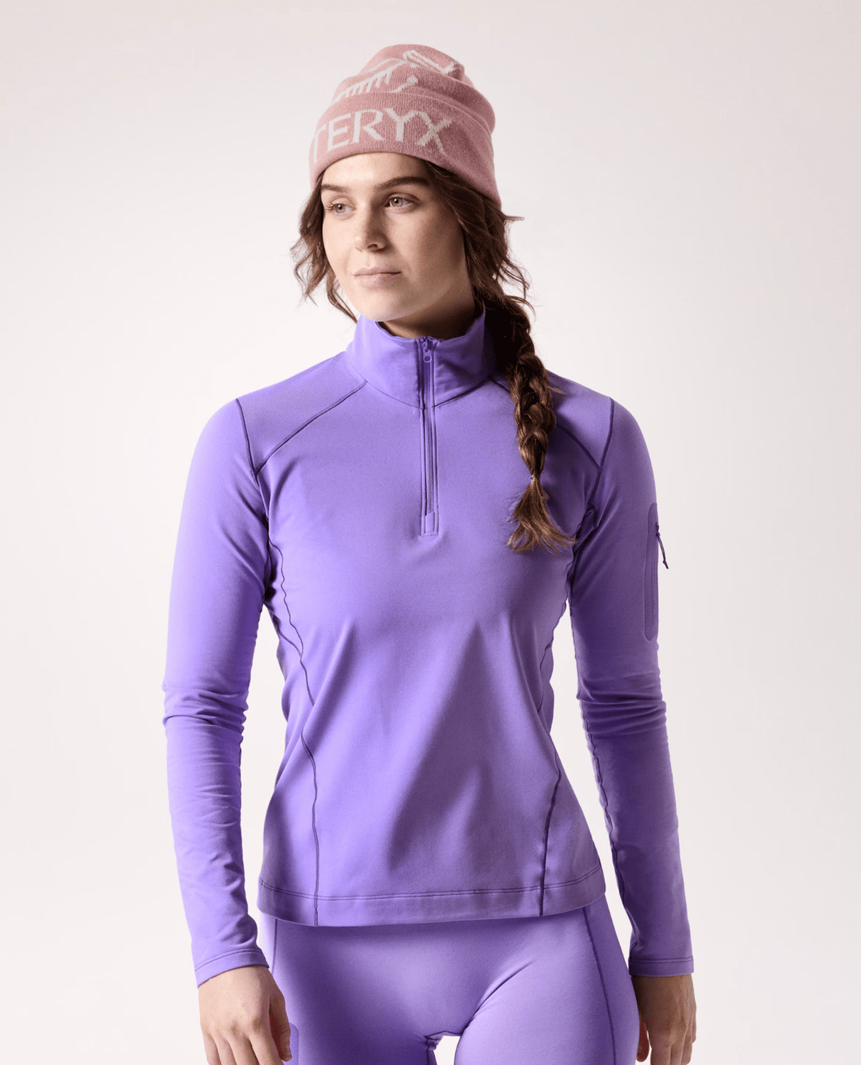 Arc'teryx Women Rho Zip Neck - Aster / Lt Iola - Underställ - Alpingaraget