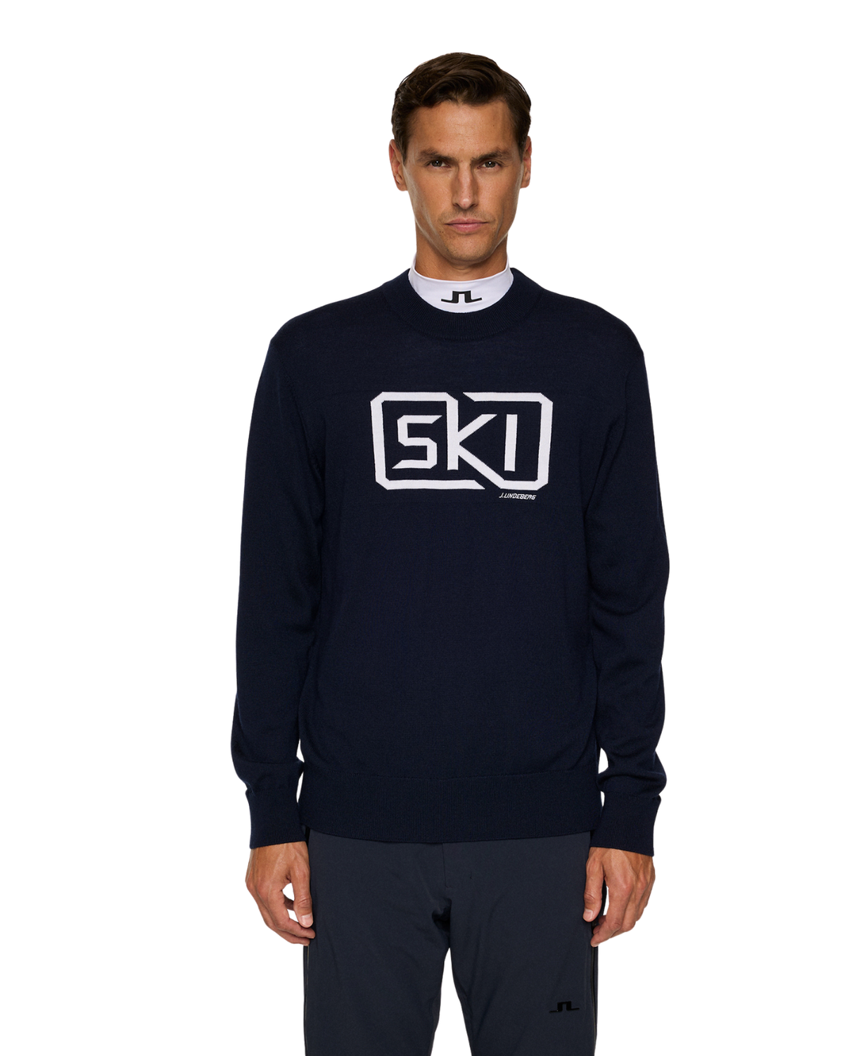 J.Lindeberg Men William Knitted Sweater - JL Navy - Alpingaraget