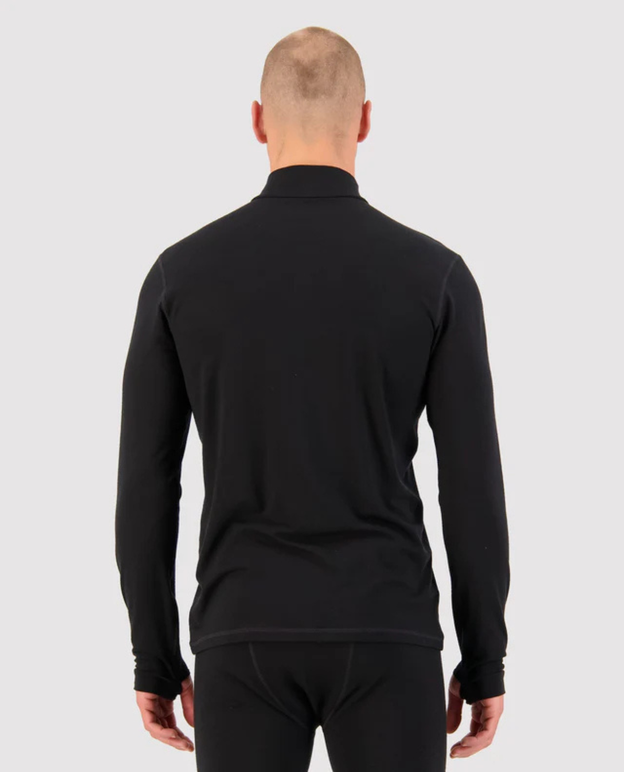 Mons Royale Mens Cascade Flex 1/4 Zip - Black