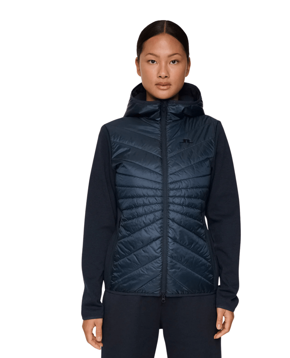 J.Lindeberg Women Gemma Hybrid Hood - JL Navy - Mellanlager - Alpingaraget