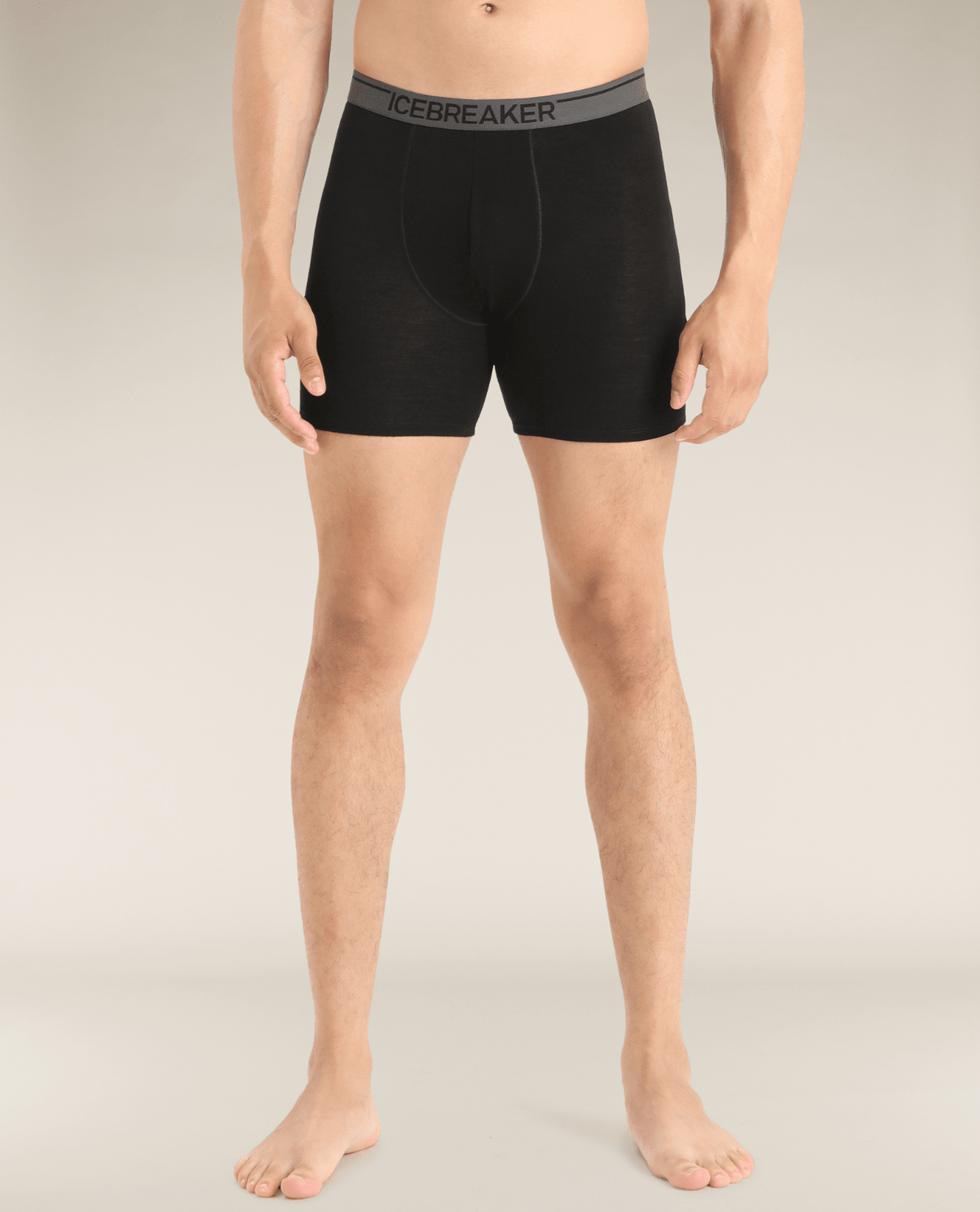 Icebreaker Men Merino 150 Anatomica Long Boxers - Black - Underkläder - Alpingaraget