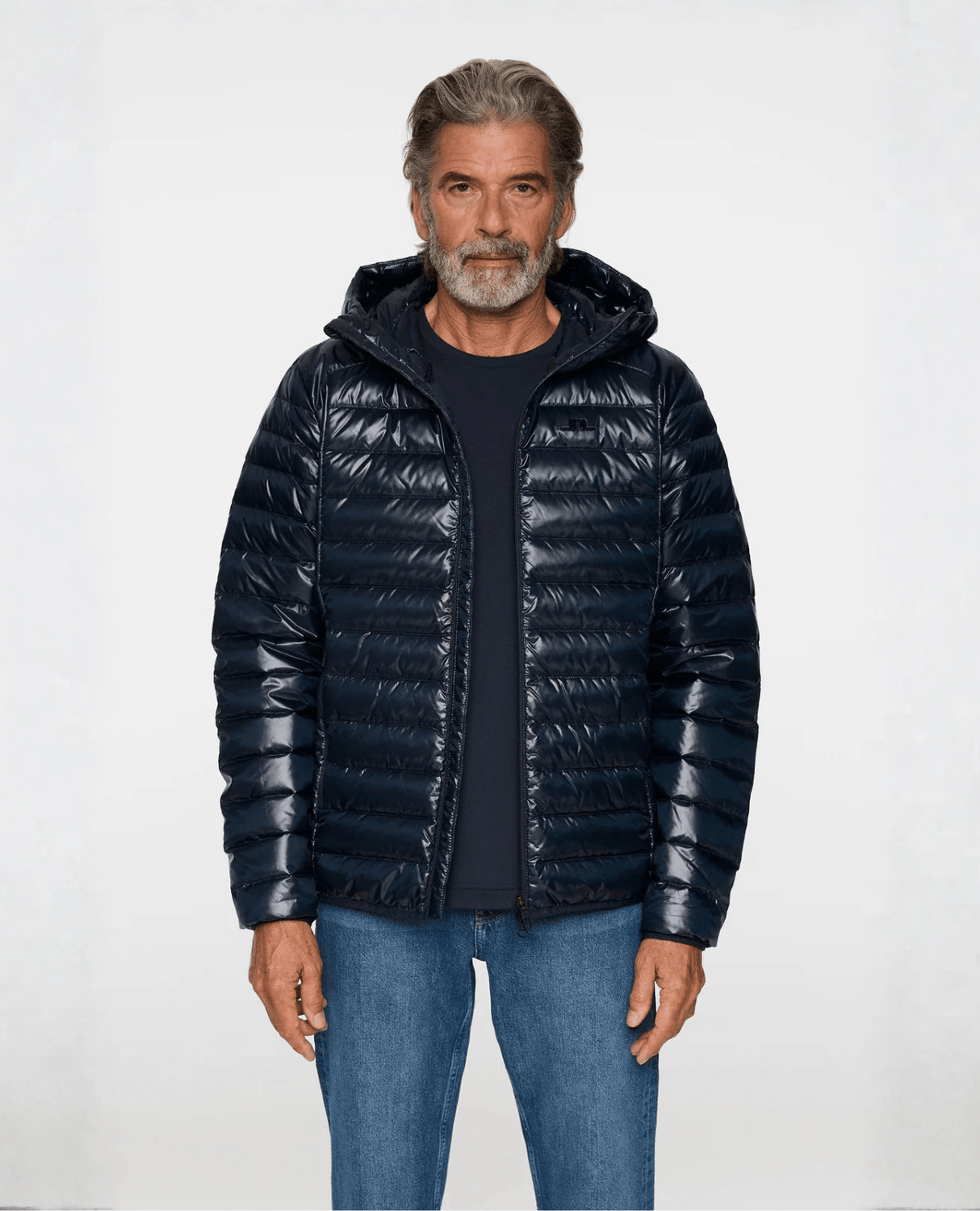 J.Lindeberg Men Oden Light Down Hood - JL Navy - Mellanlager - Alpingaraget
