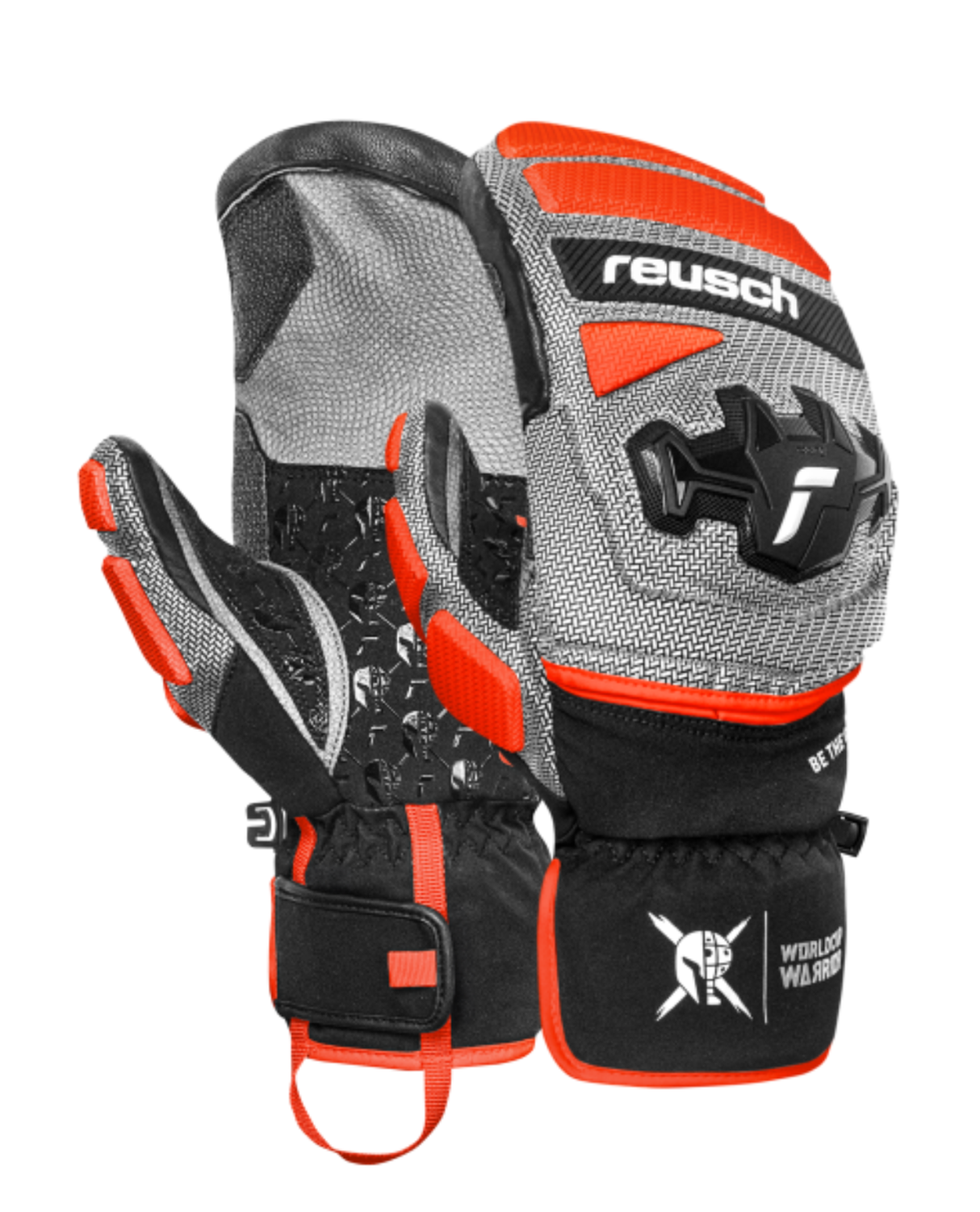 Reusch Worldcup Warrior GS Mitten - Black/Silver/Fluo Red - Alpingaraget