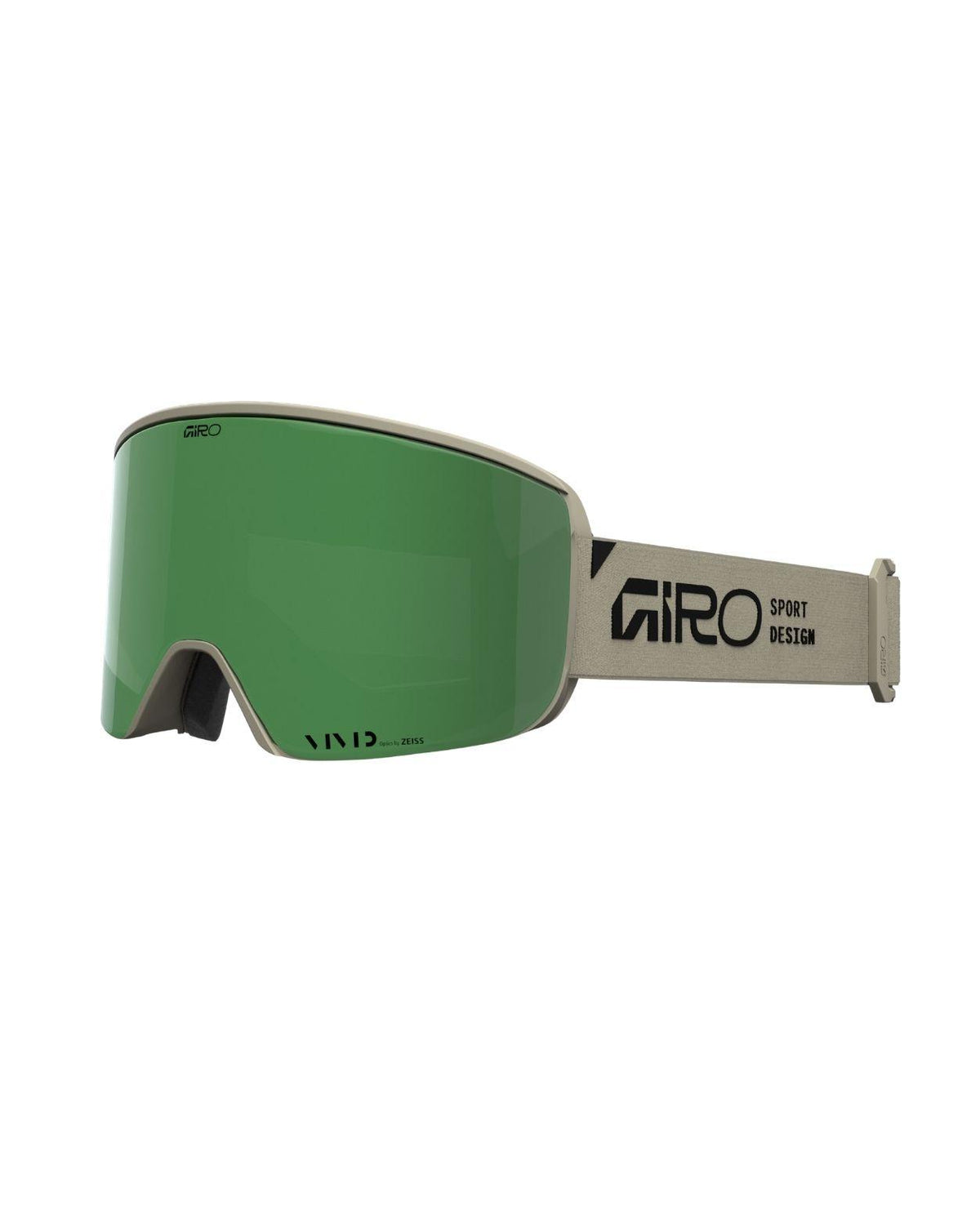 Giro Axis - Stone Stacked skicollor med grå ram och grön spegellins.