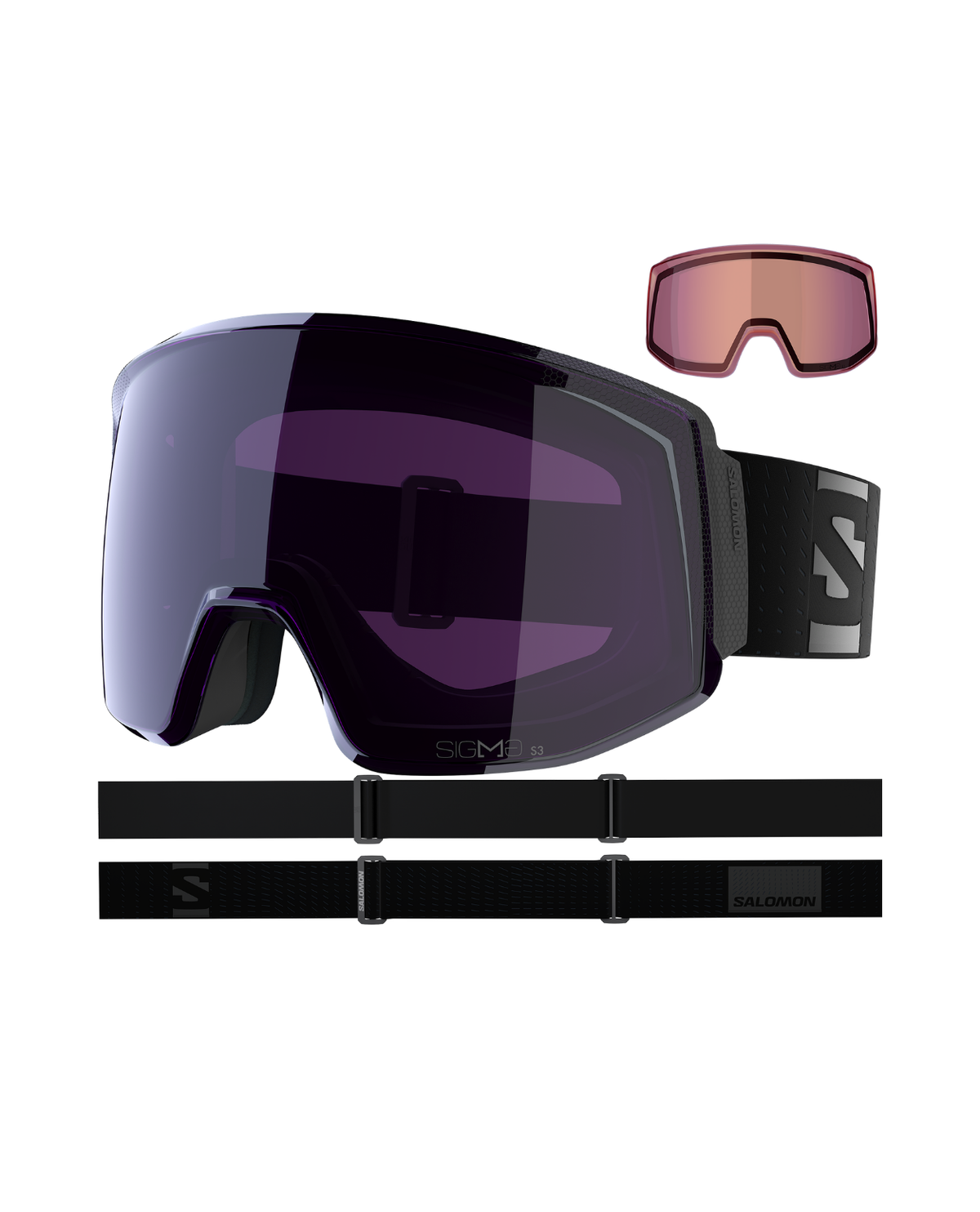 Salomon Skarn Prime Sigma - Black/Sigma Sky Blue skidglasögon med extra lins