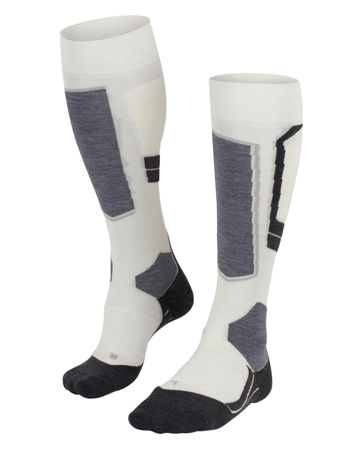 Falke SK4 Advanced Women skidstrumpor i off-white och grå design för dam.