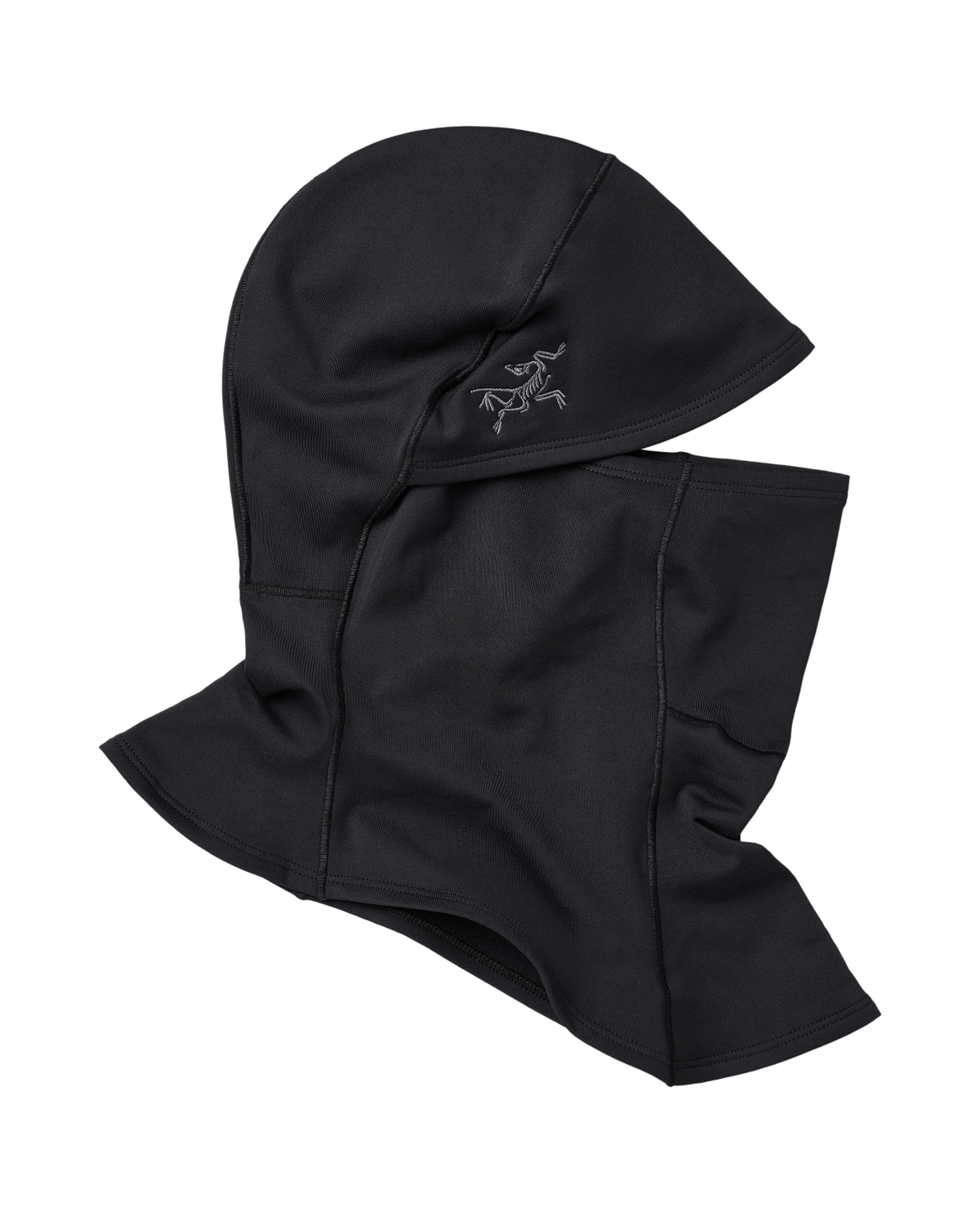 Arc'teryx Rho Balaclava i svart färg, en smidig balaklava för alpina äventyr.