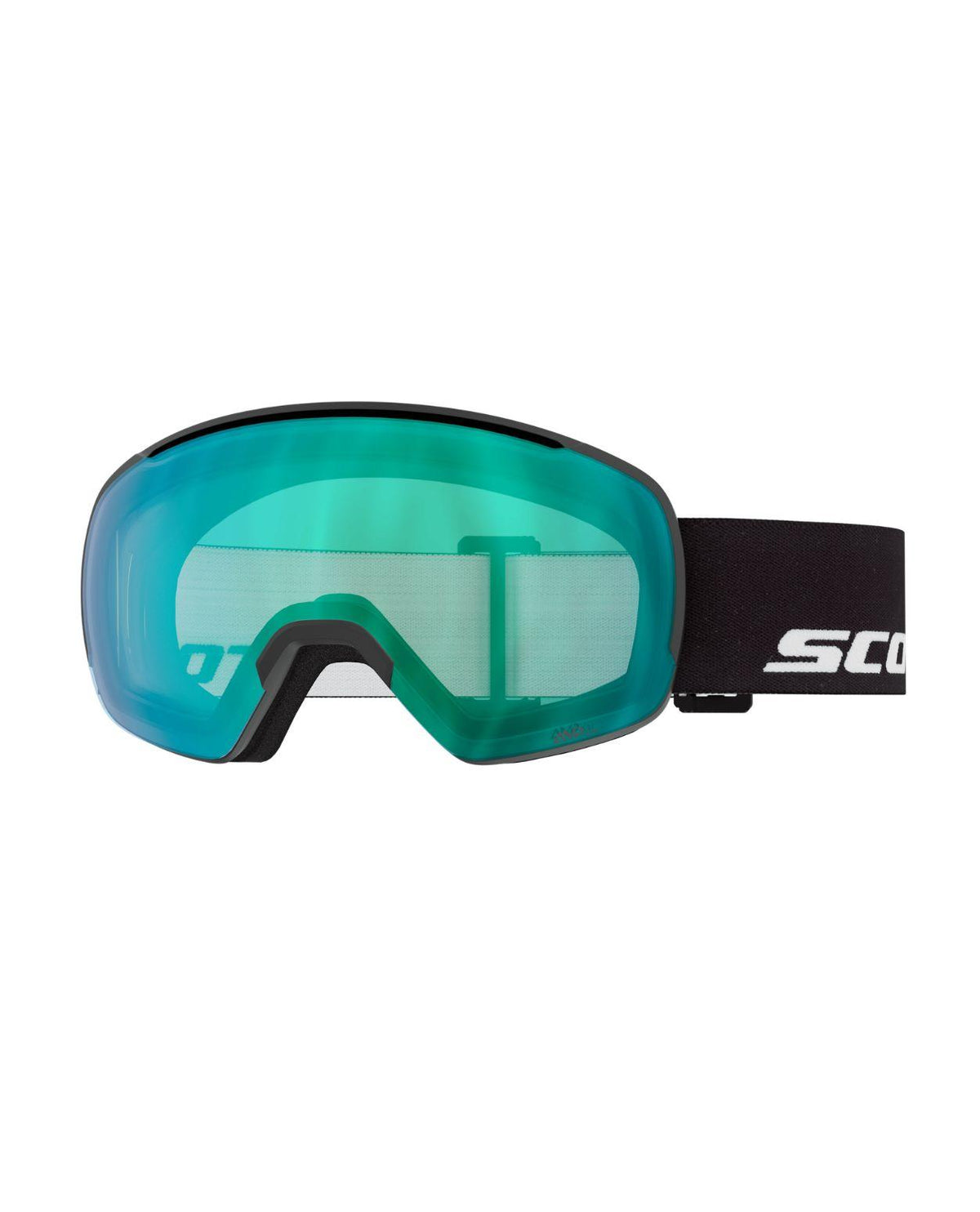 Scott Goggle Sphere OTG - svarta skidglasögon med gröna AMP Aurora Green Chrome-linser för alpina skidåkare.