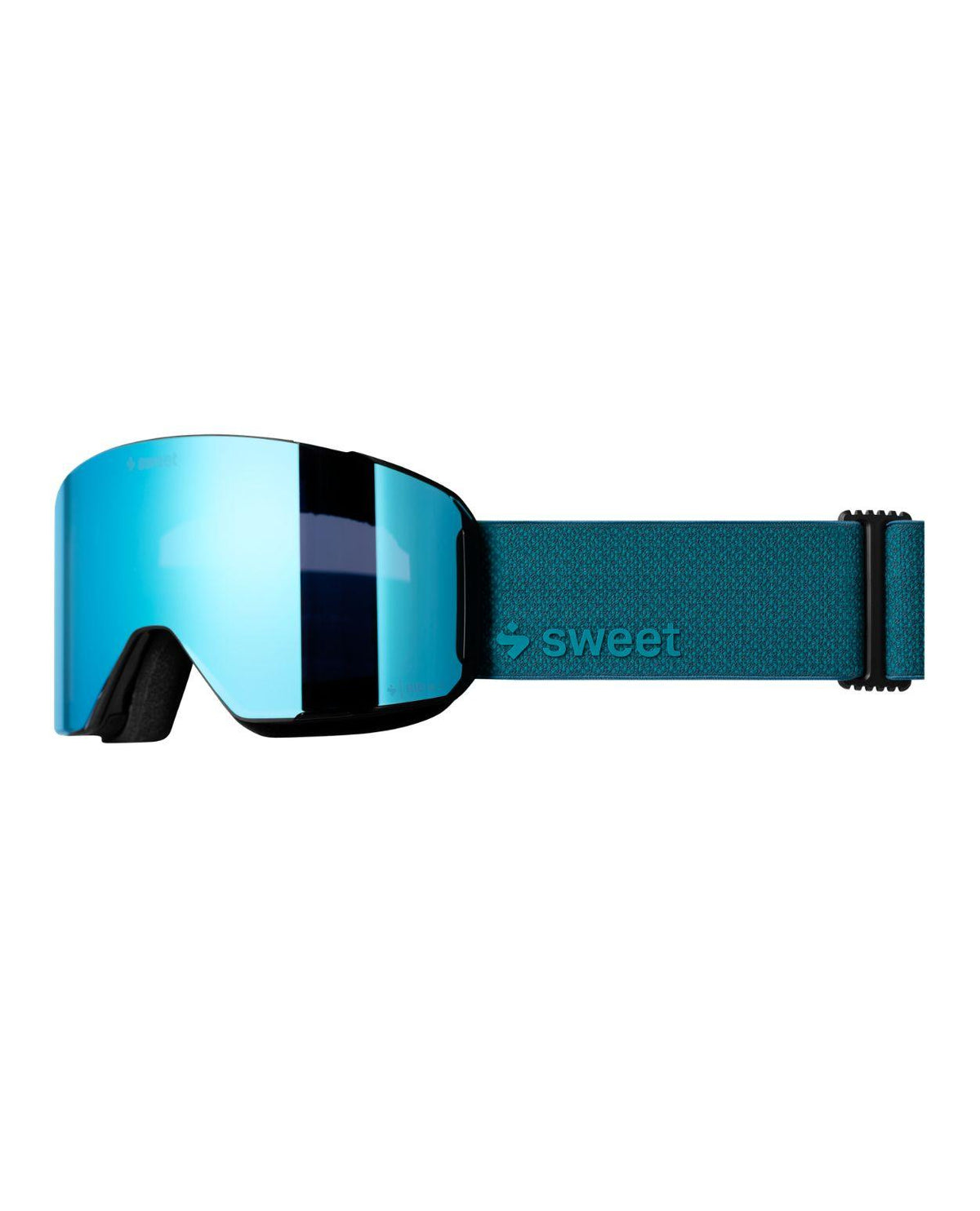 Sweet Protection Boondock II M skidglasögon med spegellins i rig aquamarine och teal-färgat band.