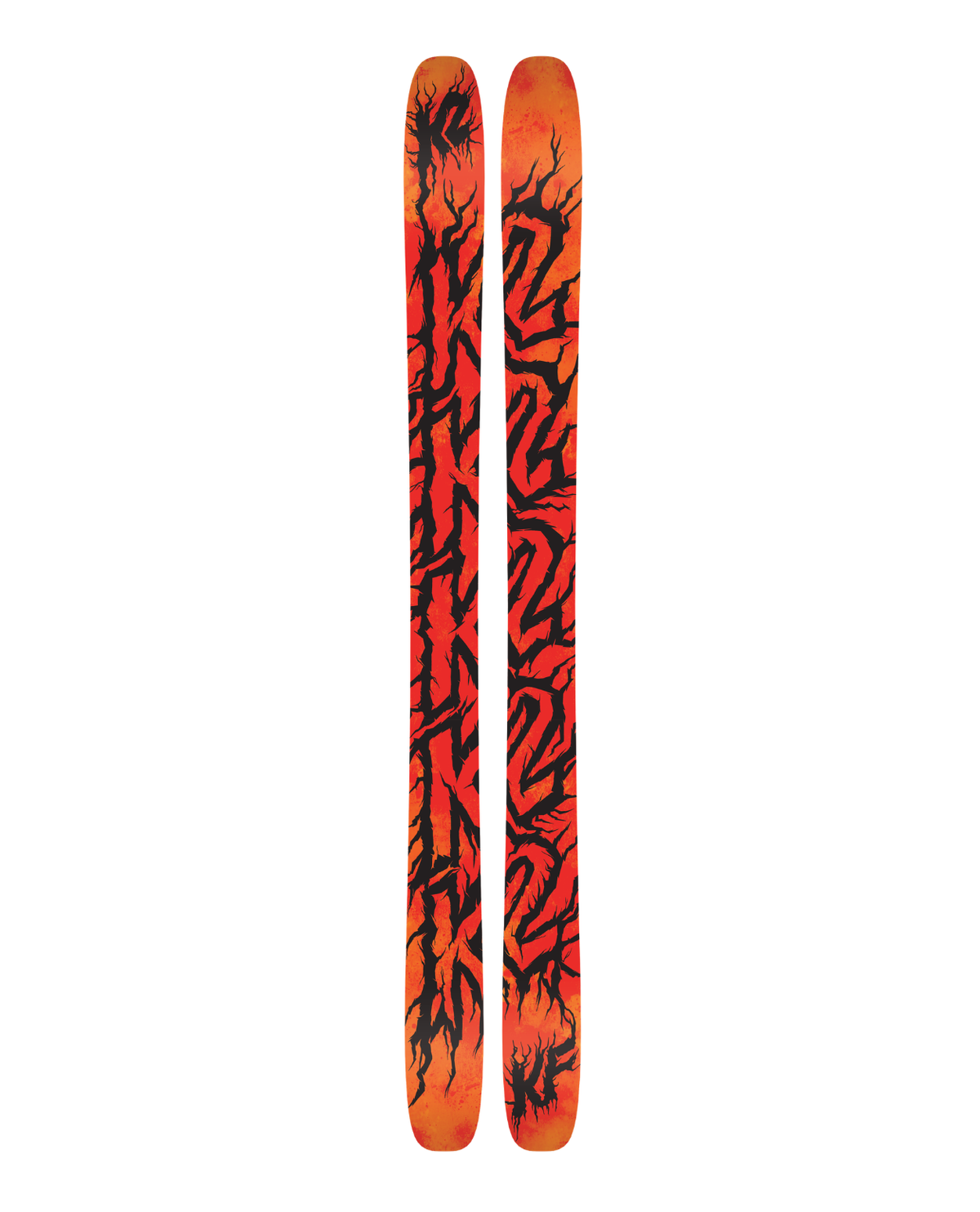 K2 Reckoner KF 26/27 - Orange och svarta freerideskidor för puder och friåkning