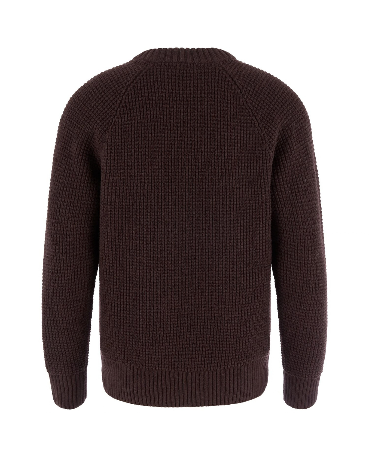 Fjällräven Övik Waffle Knit Men Black Oak – Baksidesvy av stickad tröja i mjuk ull.
