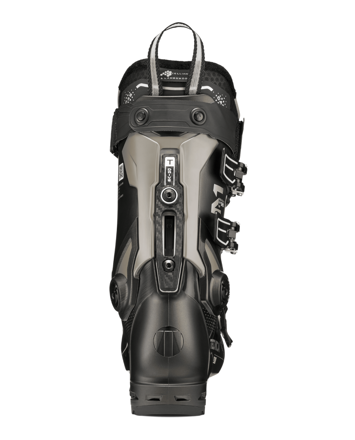 Tecnica Mach1 LV 95 TD2 Women 26/27 - Svart dam-alpinpjäxa bakifrån