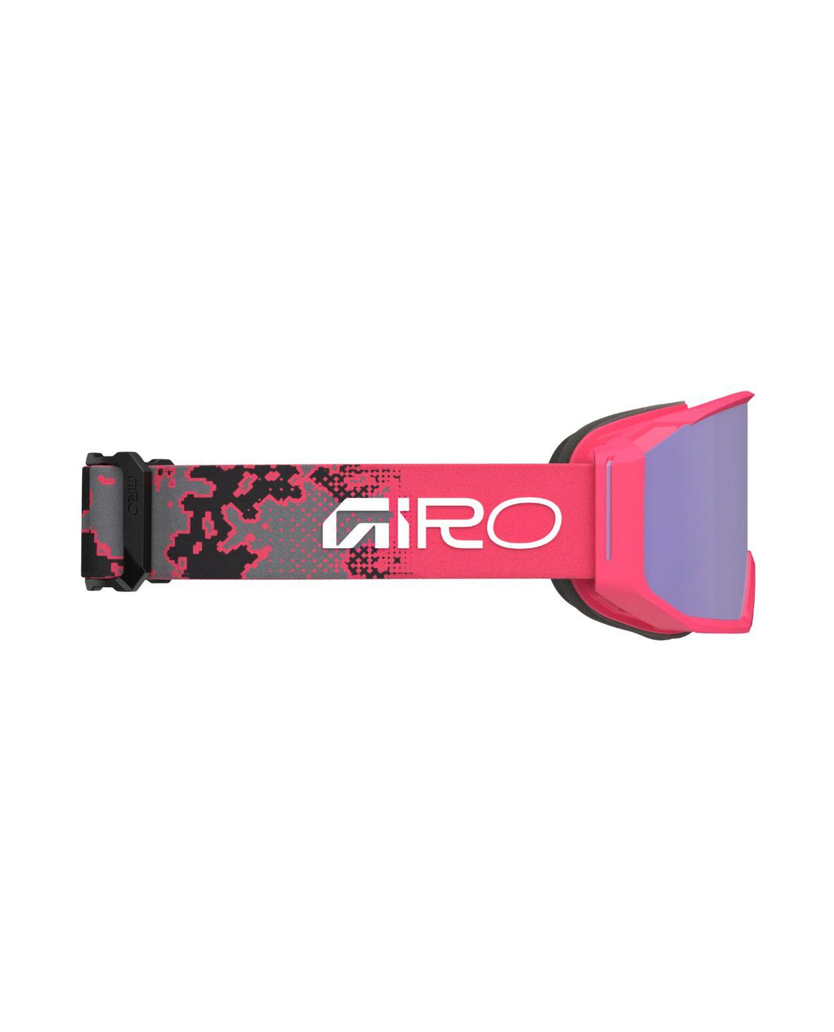 Giro Revolt Pro skidglasögon i färgen Neon Pink Drift med mönstrat band och rosa detaljer.