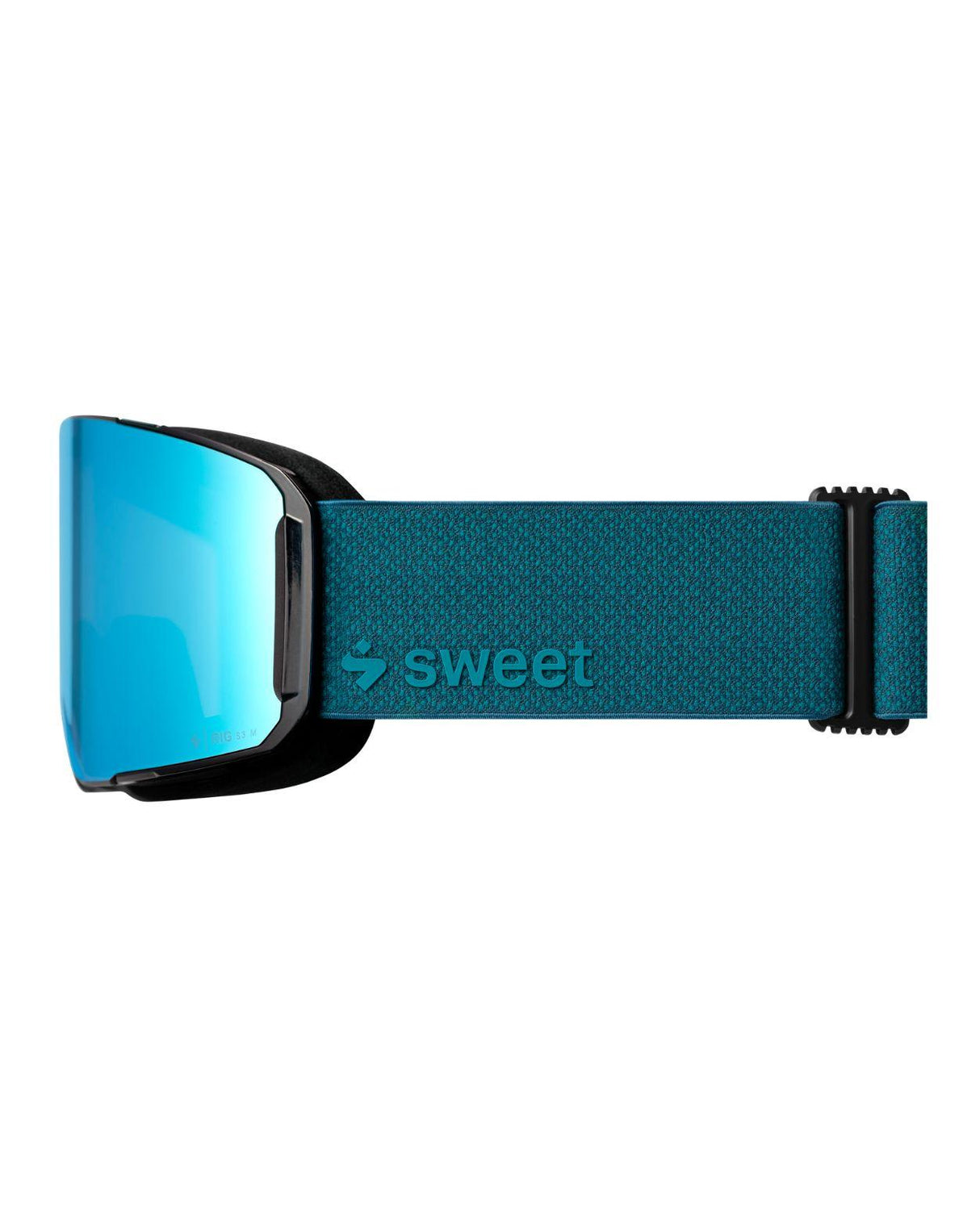 Sweet Protection Boondock II M RIG Reflect skidglasögon i Gloss Crystal Teal med blå spegellins från sidan.