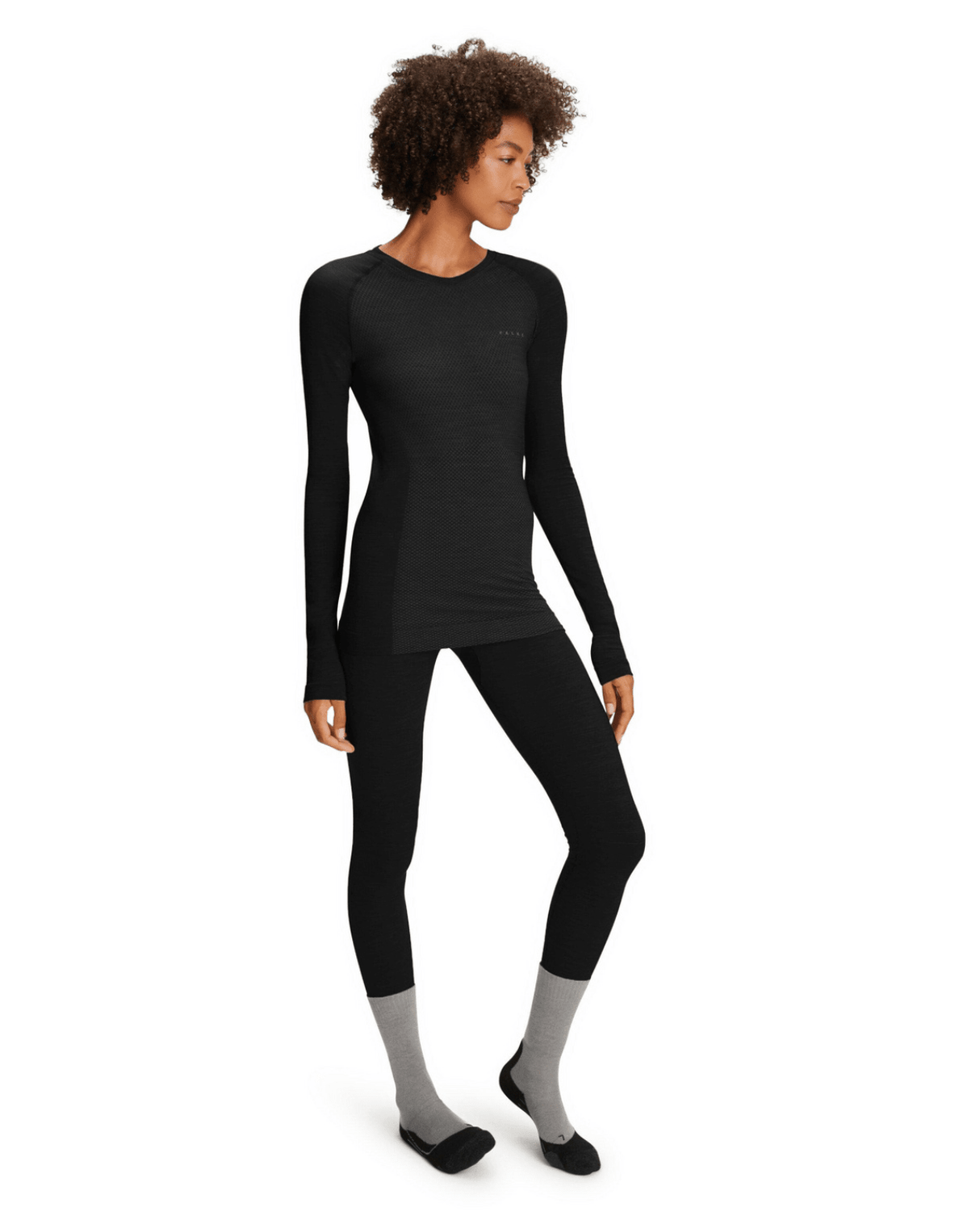 FALKE Women Long - sleeve shirt Wool - Tech Light - Black - UnderstÀll - Alpingaraget