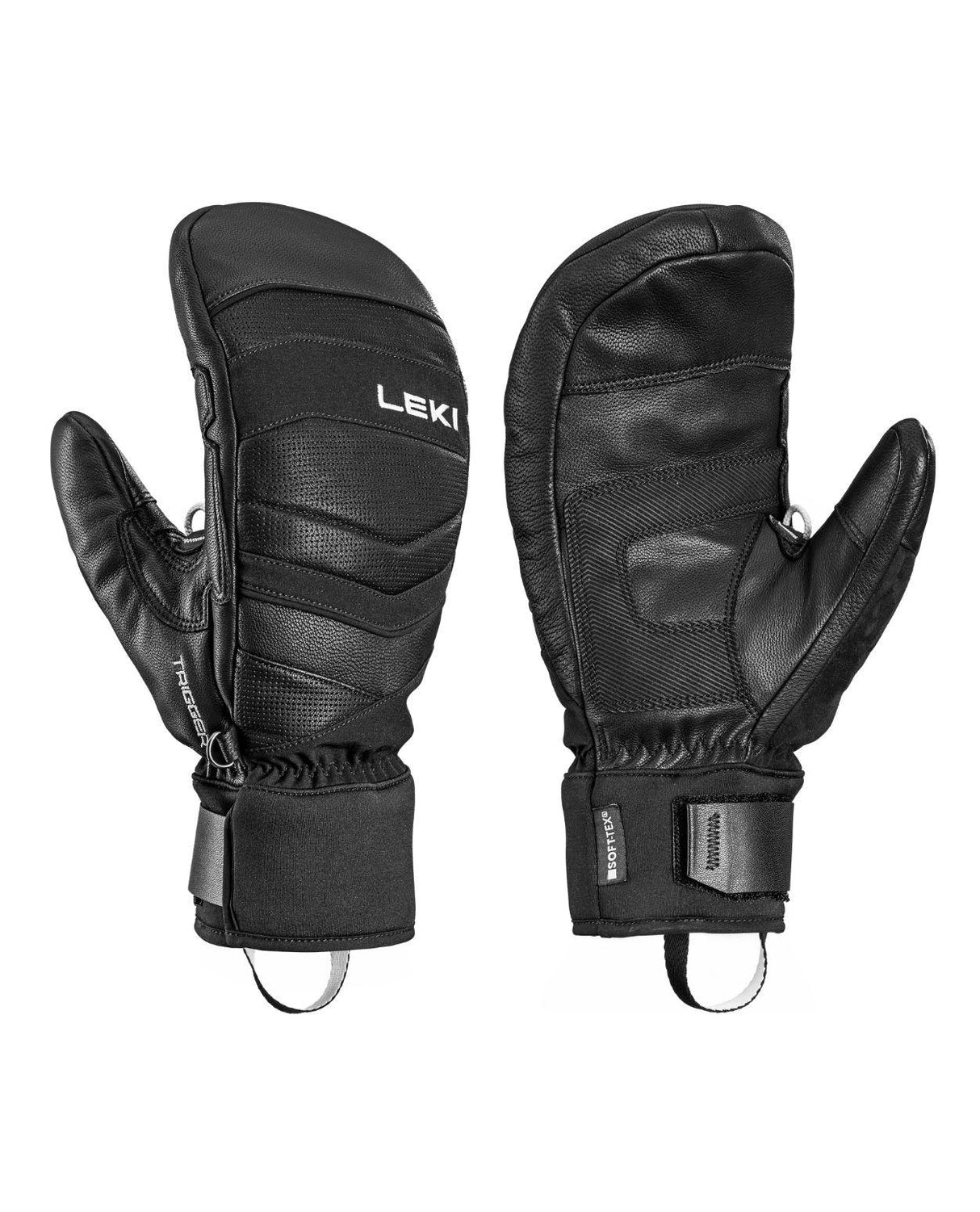 Leki Epicon TR Mitt - Svarta racingtumhandskar i läder med Trigger-system för alpina tävlingsåkare.