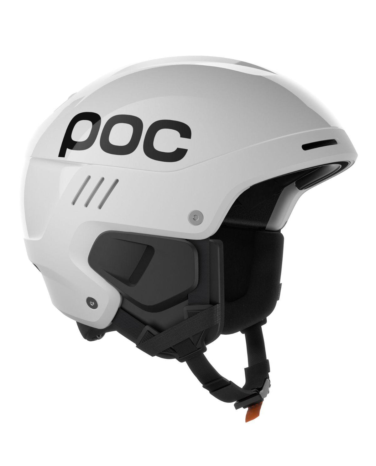POC Arcus skidhjälm i färgen Hydrogen White sedd från sidan mot vit bakgrund.