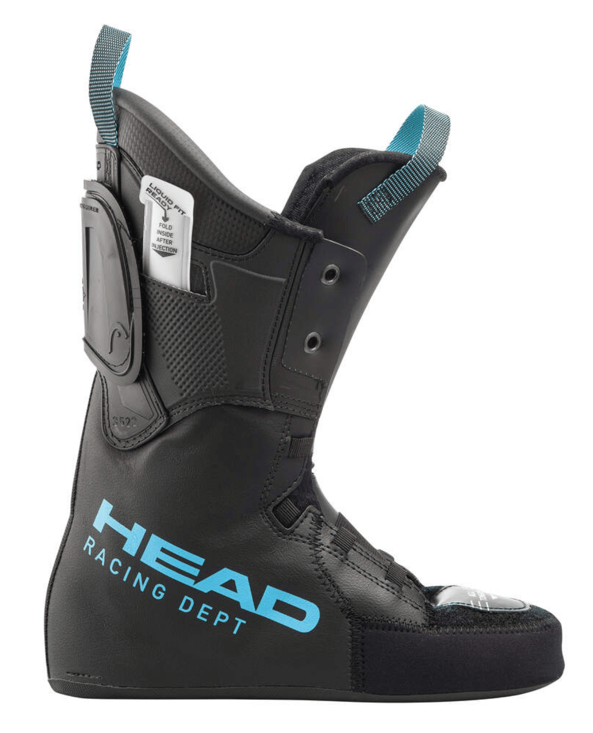 Head Racing Pro innersko för Raptor WCR 3 med Liquid Fit och blå Racing Dept-detaljer.