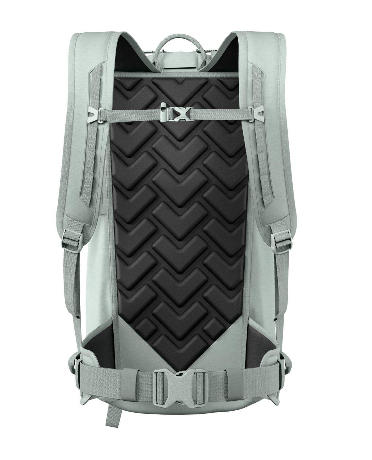 Black Crows Dorsa 22 - Mineral Grey ryggsäck bakifrån som visar bärsystemet och vadderad ryggpanel.