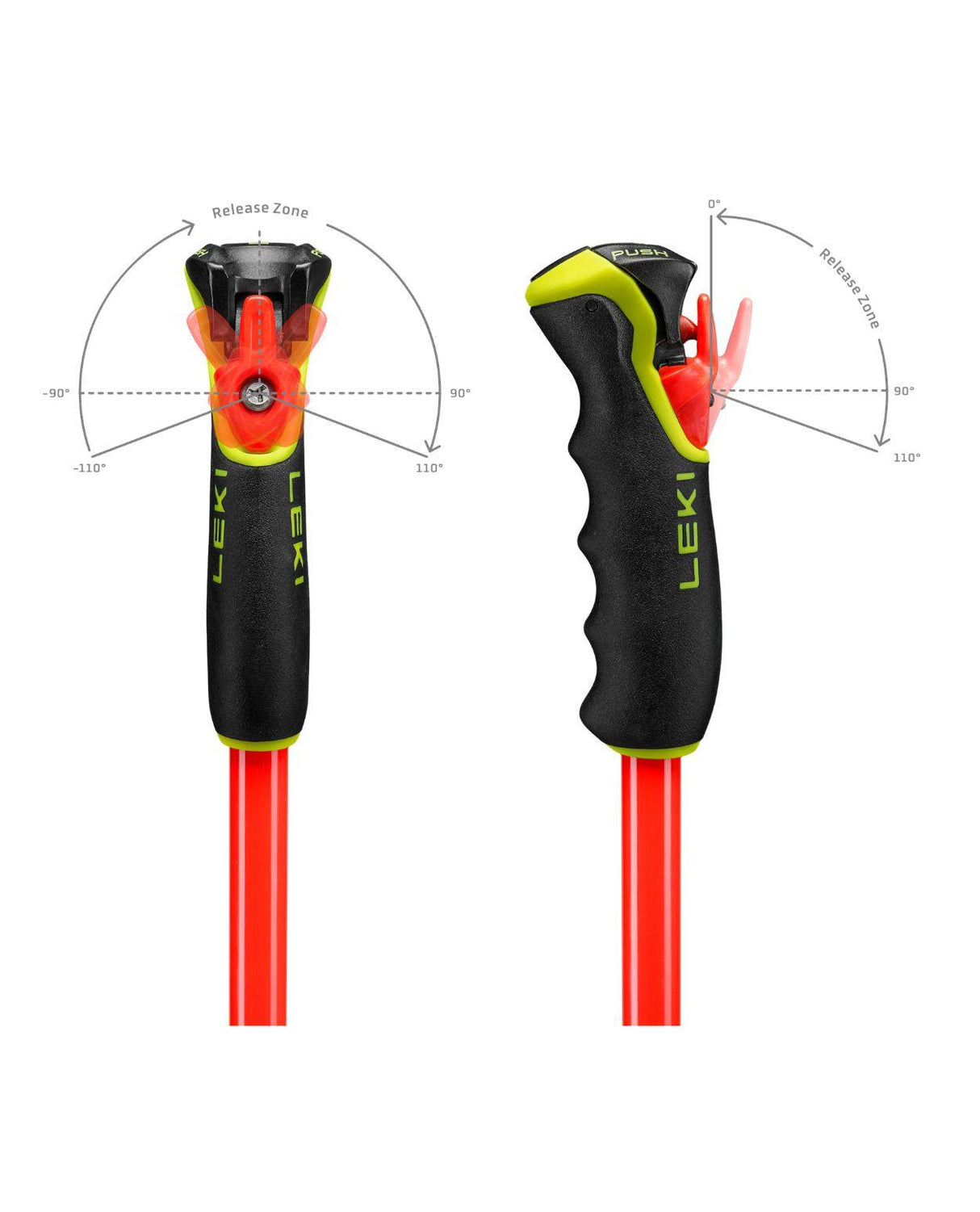 Leki WCR GS Carbon TR med uppgraderade Trigger 3D för en säkrare och mer exakt utlösning vid racing.
