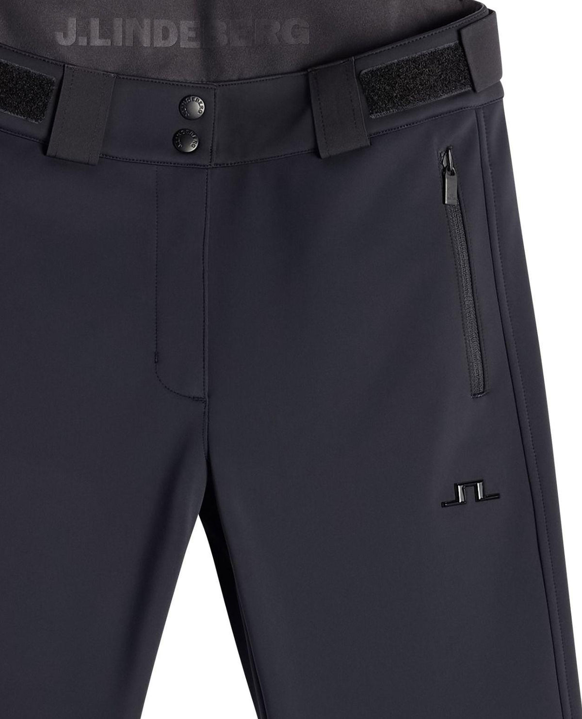 J.Lindeberg Stanford Softshell Ski Pant Women - Svart skidbyxa detalj