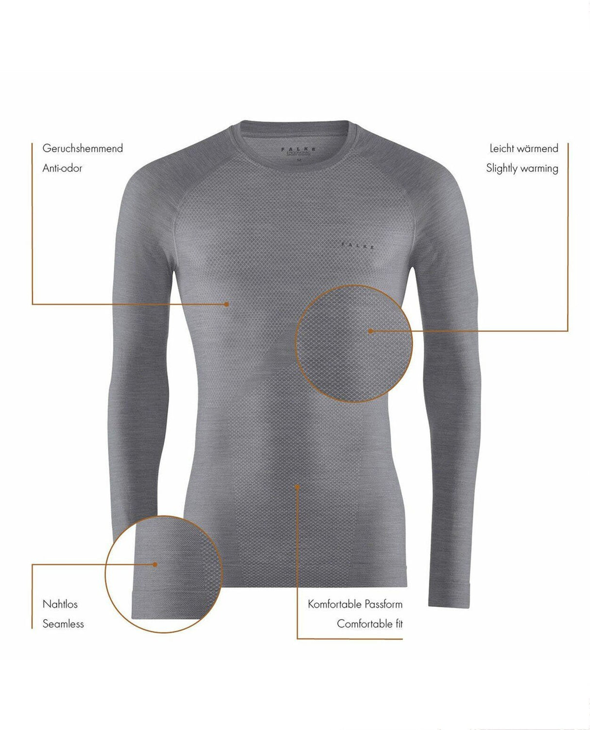 FALKE Men Long - sleeve shirt Wool - Tech Light - Black - Underställ - Alpingaraget