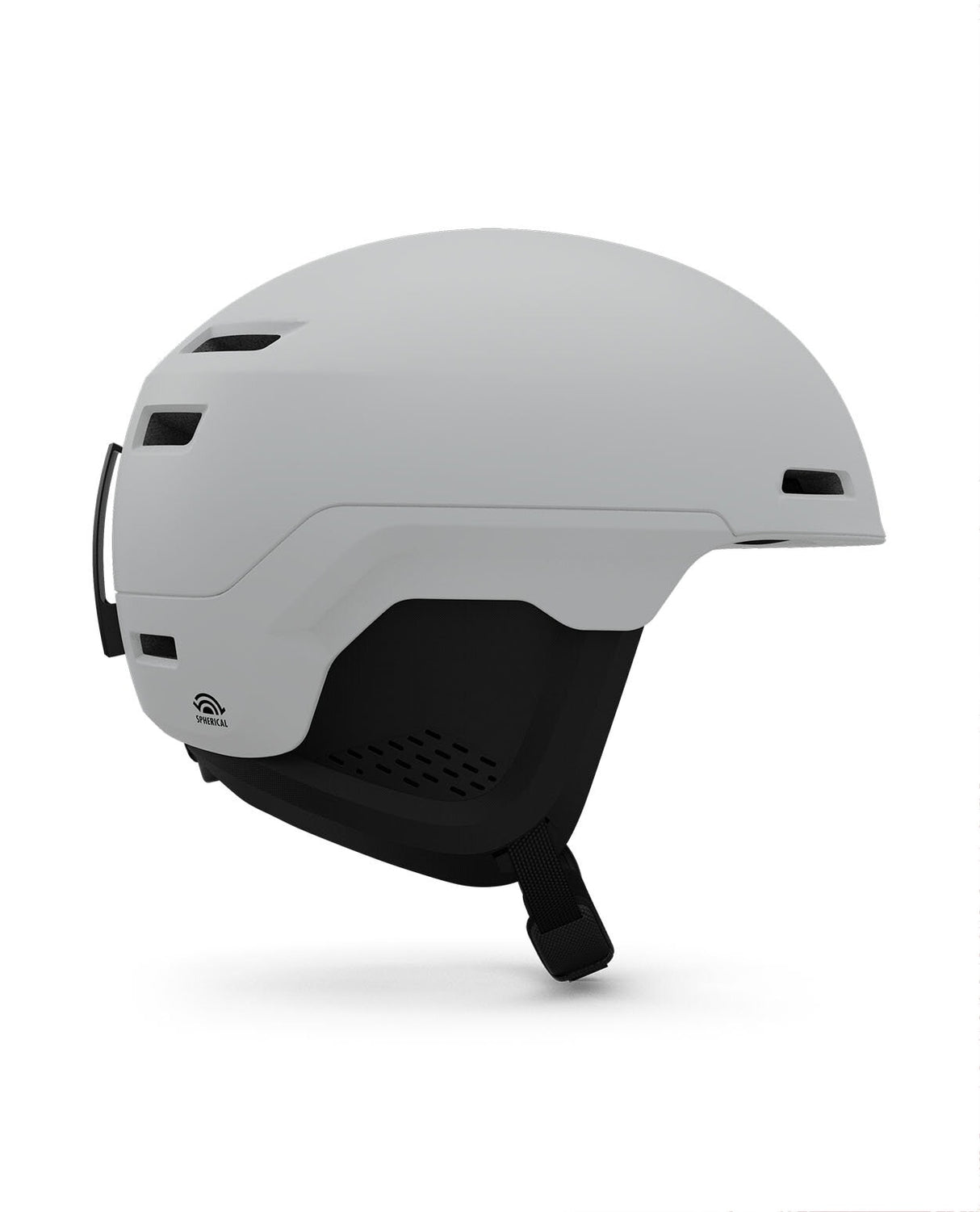 Skidhjälm Giro Owen Spherical Mips i matt ljusgrå, visad från sidan. Justerbar passform med In Form 2 Fit System, finns i storlek S, M och L.