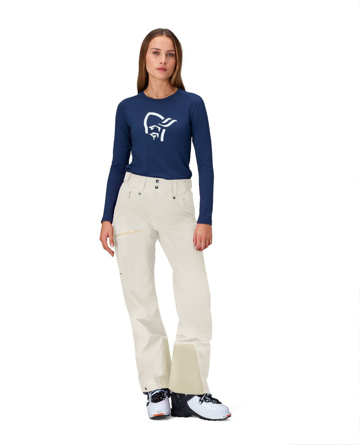 Norröna Women Lofoten Gore - Tex Pants - Oatmeal - Skidbyxor - Alpingaraget
