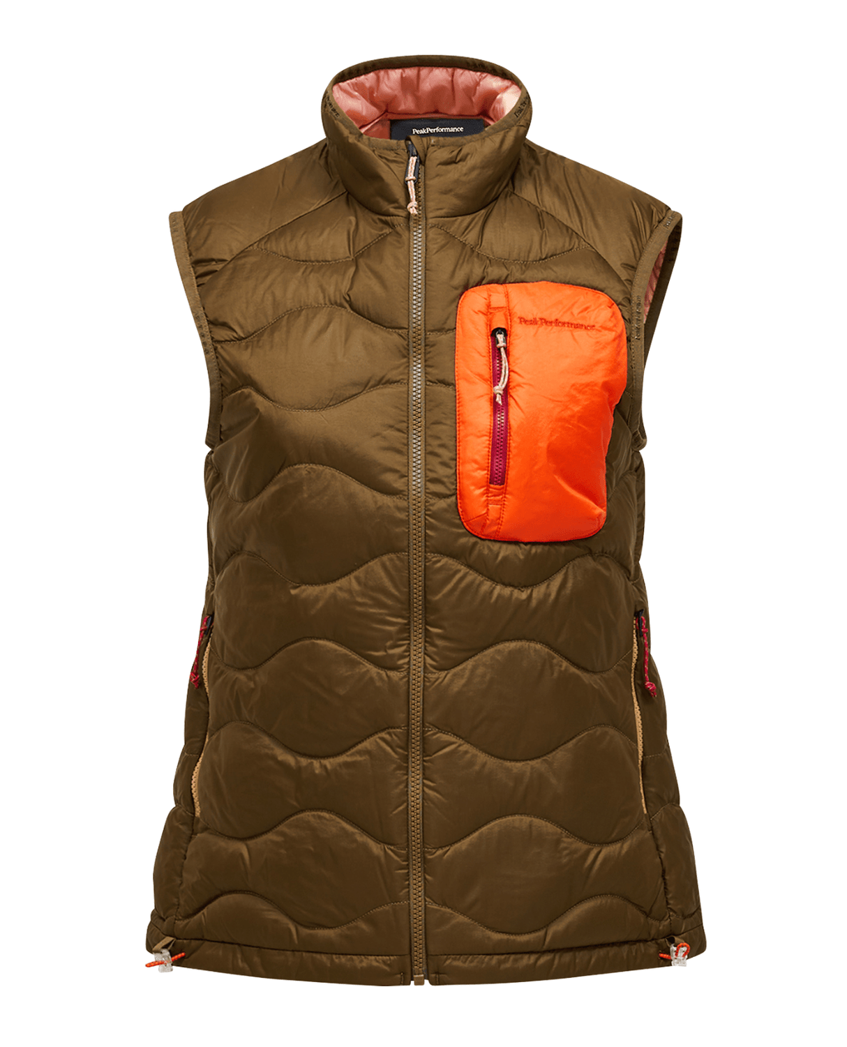 Peak Performance Women Helium Utility Down Vest - Meadow Moss / Solar Burst - Mellanlager - Alpingaraget