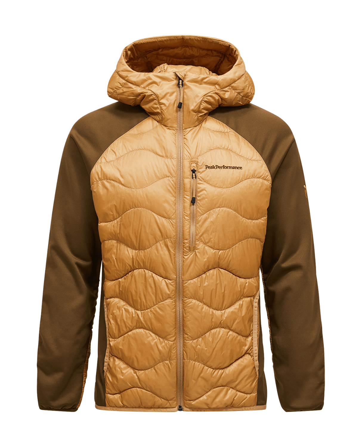 Peak Performance Men Helium Down Hybrid Hood - Sierra Sand / Meadow Moss - Mellanlager - Alpingaraget
