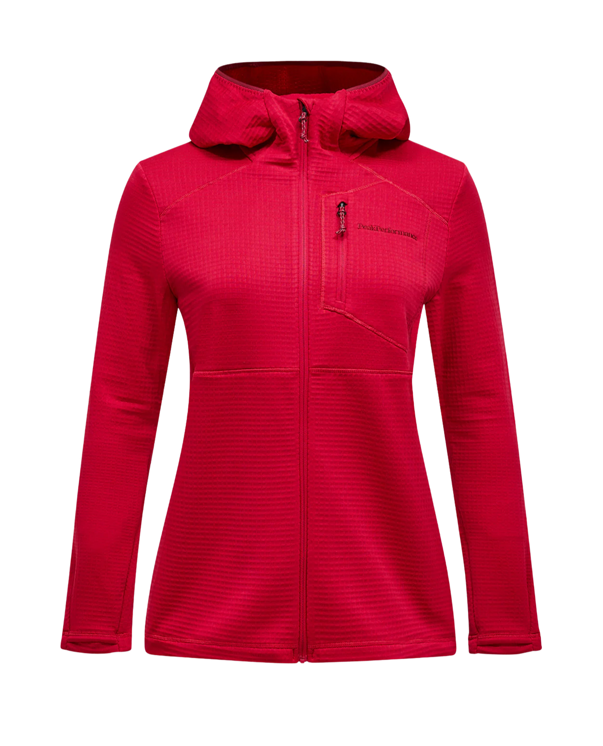 Peak Performance Women Trail Polartec Zip Hood - Tech Burgundy Alpingaraget