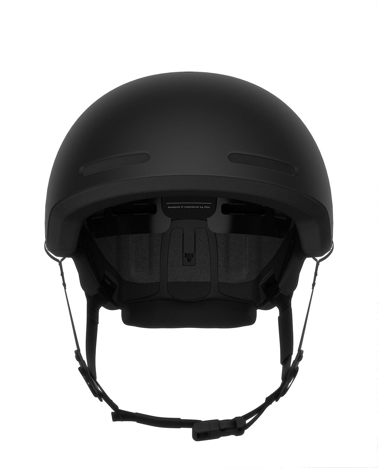 Insidan av POC Calyx hjälmen i Uranium Black Matt, som visar 360°-justeringssystemet för en perfekt passform. - Alpingaraget