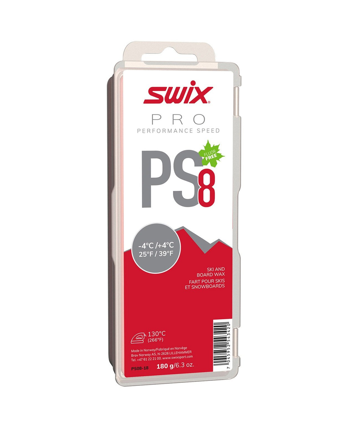 Swix PS8 Red - 4°C/+4°C, 180g - Valla - Alpingaraget