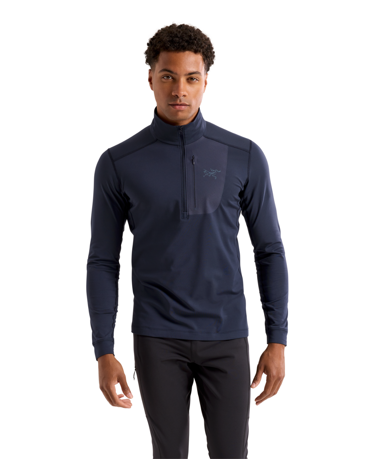 Arc'teryx Men Rho LT Zip Neck - Black Sapphire - Alpingaraget