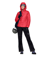 Norröna Women trollveggen down800 super light Hood - Watermelon - Alpingaraget