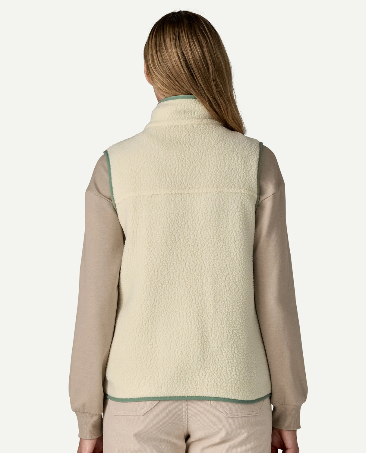Patagonia Women Retro Pile Vest - Natural w/Ellwood Green - Alpingaraget