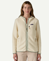 Patagonia Women Retro Pile Hoody - Natural w/Ellwood Green - Alpingaraget