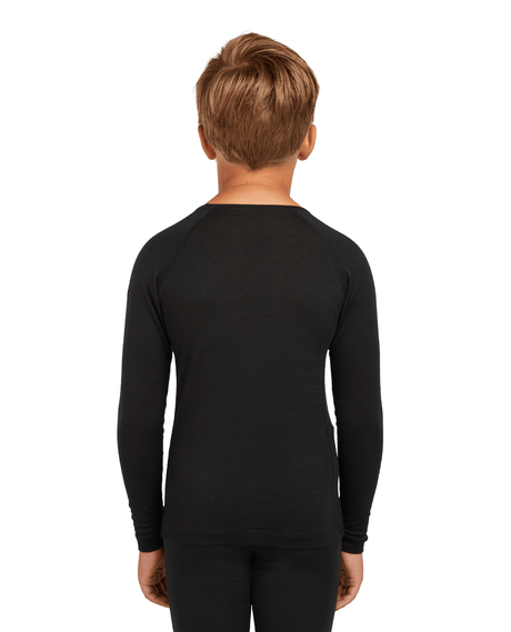 Icebreaker Kids’ Merino 200 Oasis Long Sleeve Crewe - Black - Underställ - Alpingaraget