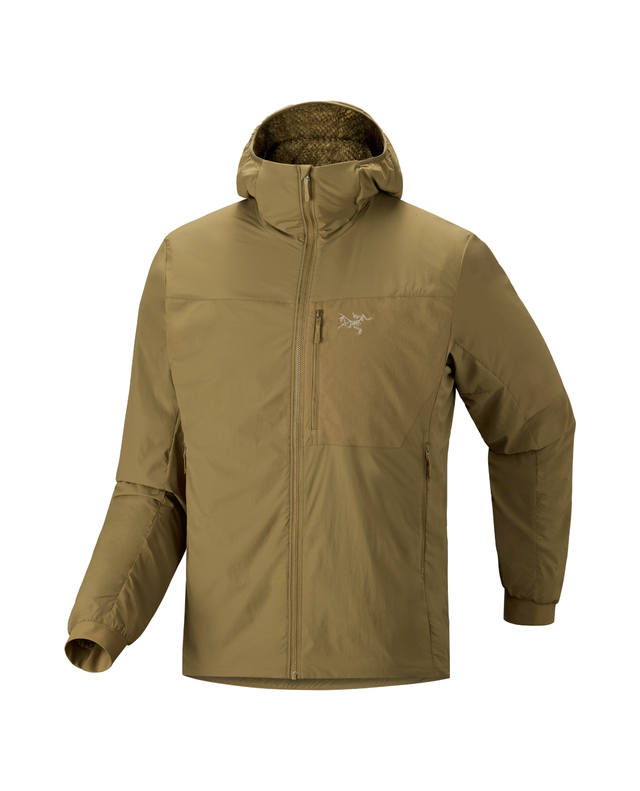 Arc'teryx Proton SL Hoody Men Bracken - Grön mellanlagerjacka med huva och bröstficka för herr